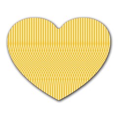Saffron Yellow Color Stripes Heart Mousepads by SpinnyChairDesigns