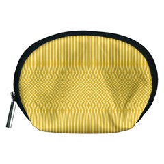 Saffron Yellow Color Stripes Accessory Pouch (medium) by SpinnyChairDesigns