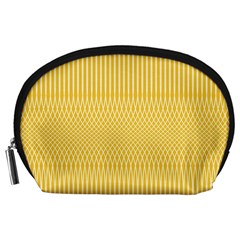 Saffron Yellow Color Stripes Accessory Pouch (large) by SpinnyChairDesigns