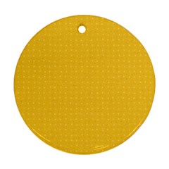 Saffron Yellow Color Polka Dots Ornament (round) by SpinnyChairDesigns