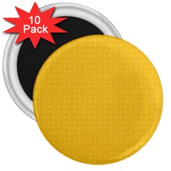 Saffron Yellow Color Polka Dots 3  Magnets (10 Pack)  by SpinnyChairDesigns