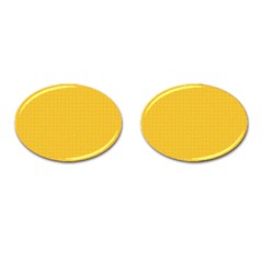 Saffron Yellow Color Polka Dots Cufflinks (oval) by SpinnyChairDesigns