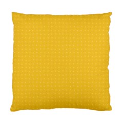 Saffron Yellow Color Polka Dots Standard Cushion Case (one Side) by SpinnyChairDesigns