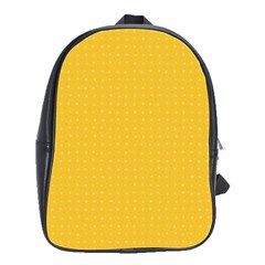 Saffron Yellow Color Polka Dots School Bag (large) by SpinnyChairDesigns