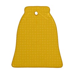 Saffron Yellow Color Polka Dots Ornament (bell) by SpinnyChairDesigns