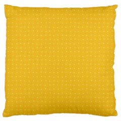 Saffron Yellow Color Polka Dots Large Flano Cushion Case (one Side) by SpinnyChairDesigns