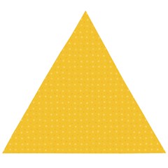 Saffron Yellow Color Polka Dots Wooden Puzzle Triangle by SpinnyChairDesigns