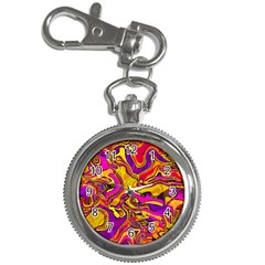 Colorful Boho Swirls Pattern Key Chain Watches by SpinnyChairDesigns