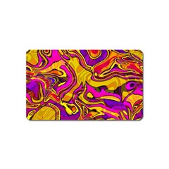 Colorful Boho Swirls Pattern Magnet (name Card) by SpinnyChairDesigns