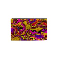 Colorful Boho Swirls Pattern Cosmetic Bag (small) by SpinnyChairDesigns