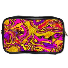 Colorful Boho Swirls Pattern Toiletries Bag (two Sides) by SpinnyChairDesigns