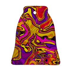 Colorful Boho Swirls Pattern Bell Ornament (two Sides) by SpinnyChairDesigns
