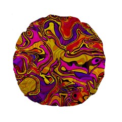 Colorful Boho Swirls Pattern Standard 15  Premium Flano Round Cushions by SpinnyChairDesigns