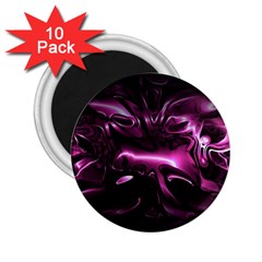 Black Magenta Abstract Art 2 25  Magnets (10 Pack)  by SpinnyChairDesigns