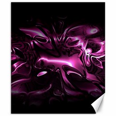 Black Magenta Abstract Art Canvas 8  X 10  by SpinnyChairDesigns