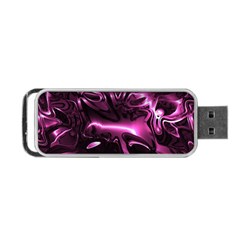 Black Magenta Abstract Art Portable Usb Flash (one Side) by SpinnyChairDesigns