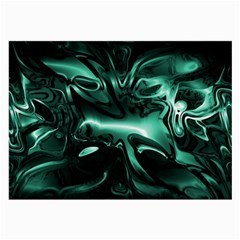 Biscay Green Black Abstract Art Large Glasses Cloth (2 Sides) by SpinnyChairDesigns