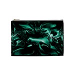Biscay Green Black Abstract Art Cosmetic Bag (Medium) Front