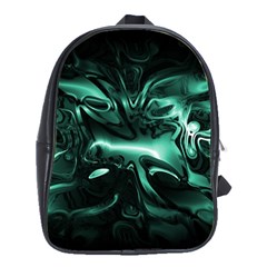 Biscay Green Black Abstract Art School Bag (large) by SpinnyChairDesigns