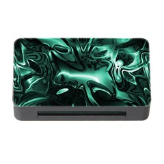 Biscay Green Black Abstract Art Memory Card Reader With Cf by SpinnyChairDesigns