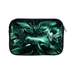 Biscay Green Black Abstract Art Apple Ipad Mini Zipper Cases by SpinnyChairDesigns