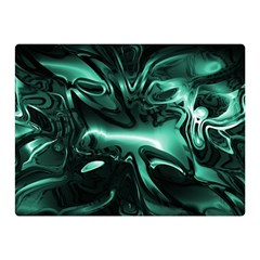 Biscay Green Black Abstract Art Double Sided Flano Blanket (mini)  by SpinnyChairDesigns