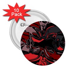 Red Black Grey Abstract Art 2 25  Buttons (10 Pack) 