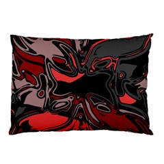 Red Black Grey Abstract Art Pillow Case (two Sides)