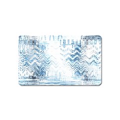 Boho Faded Blue Denim White Batik Magnet (name Card) by SpinnyChairDesigns