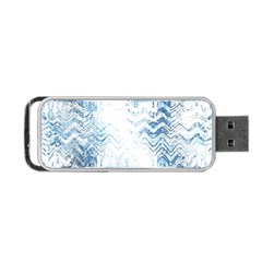 Boho Faded Blue Denim White Batik Portable Usb Flash (one Side) by SpinnyChairDesigns