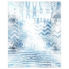 Boho Faded Blue Denim White Batik Drawstring Bag (small) by SpinnyChairDesigns