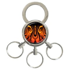 Fire And Flames Pattern 3-ring Key Chain by SpinnyChairDesigns