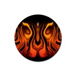 Fire and Flames Pattern Rubber Round Coaster (4 pack)  Front