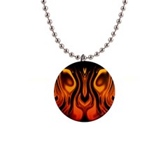 Fire And Flames Pattern 1  Button Necklace by SpinnyChairDesigns