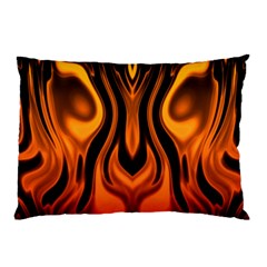 Fire And Flames Pattern Pillow Case by SpinnyChairDesigns