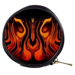 Fire And Flames Pattern Mini Makeup Bag by SpinnyChairDesigns