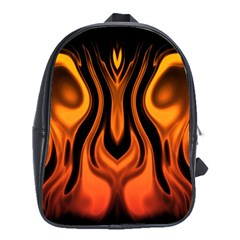 Fire And Flames Pattern School Bag (xl) by SpinnyChairDesigns