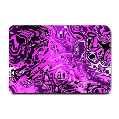 Magenta Black Abstract Art Small Doormat  by SpinnyChairDesigns