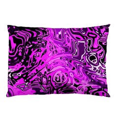 Magenta Black Abstract Art Pillow Case (two Sides) by SpinnyChairDesigns