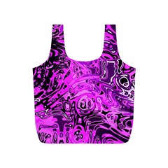 Magenta Black Abstract Art Full Print Recycle Bag (s) by SpinnyChairDesigns