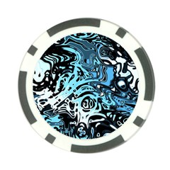 Black Blue White Abstract Art Poker Chip Card Guard (10 Pack) by SpinnyChairDesigns