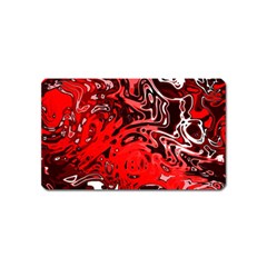 Red Black Abstract Art Magnet (Name Card)