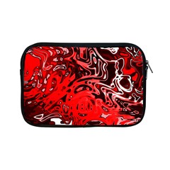 Red Black Abstract Art Apple Ipad Mini Zipper Cases by SpinnyChairDesigns