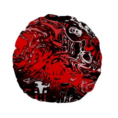 Red Black Abstract Art Standard 15  Premium Flano Round Cushions