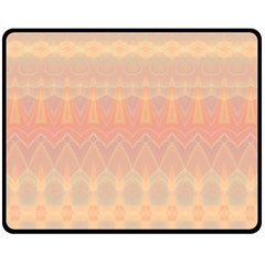 Boho Soft Peach Pattern Double Sided Fleece Blanket (medium)  by SpinnyChairDesigns