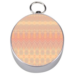 Boho Soft Peach Pattern Silver Compasses