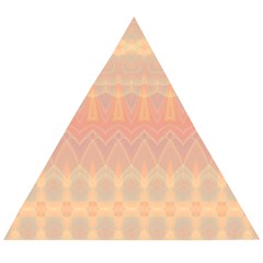 Boho Soft Peach Pattern Wooden Puzzle Triangle by SpinnyChairDesigns