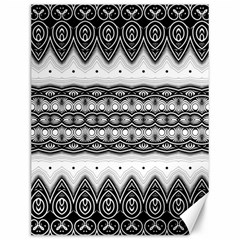 Boho Black And White  Canvas 12  X 16  by SpinnyChairDesigns