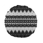 Boho Black And White  Standard 15  Premium Round Cushions Front