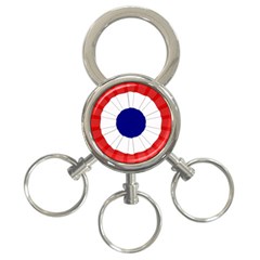 National Cockade Of France  3-ring Key Chain